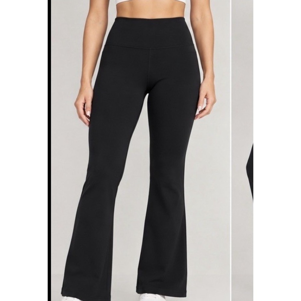 Old Navy PowerSoft Flare Leggings Womens Small Black Extra High Rise Go-Dry